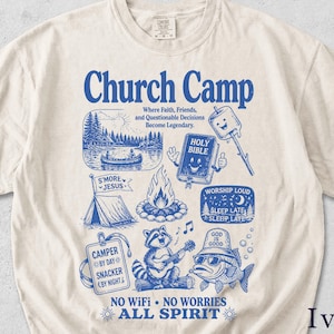 Church Camp Shirt | Retro Funny Faith Tee | Christian Summer Camp Gift 5ARQXL image 1