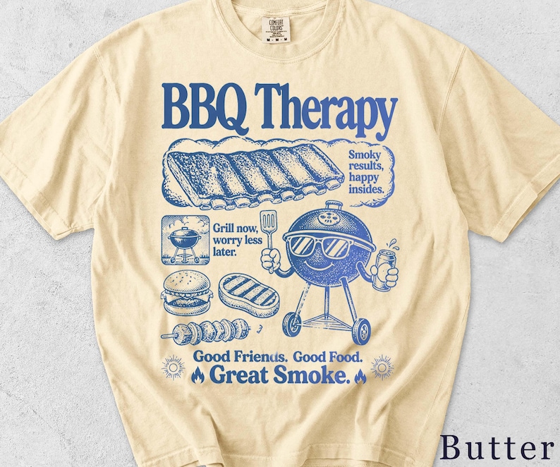 Funny BBQ Shirt | Retro Grill Master Graphic Tee | BBQ Gift for Him, Unisex T-Shirt V4299H image 4