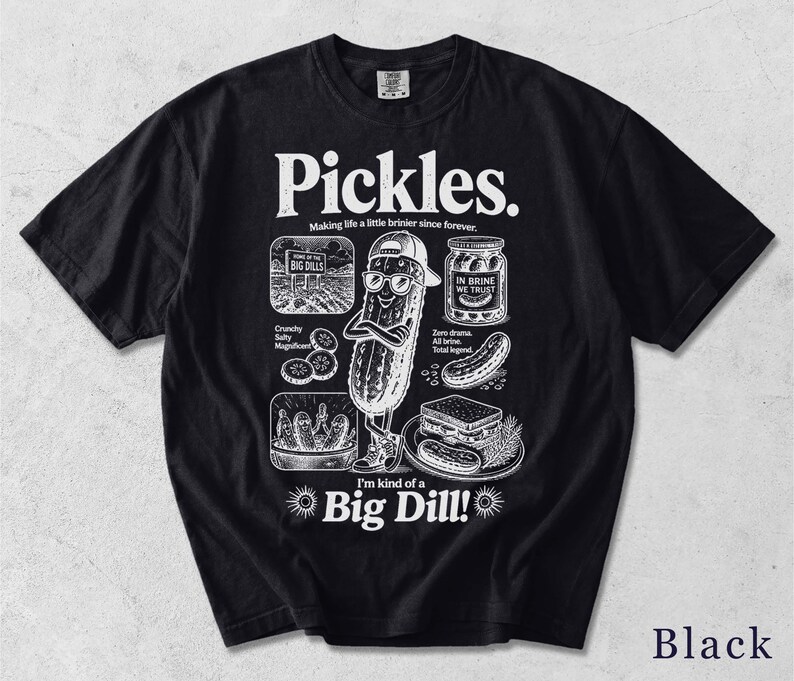 Funny Pickle Shirt, Retro Pickles Graphic Tee, Food Lover Gift, Unisex T-Shirt BFCN4V image 8