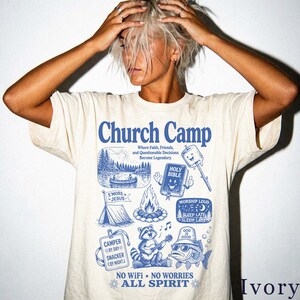 Church Camp Shirt | Retro Funny Faith Tee | Christian Summer Camp Gift 5ARQXL image 6