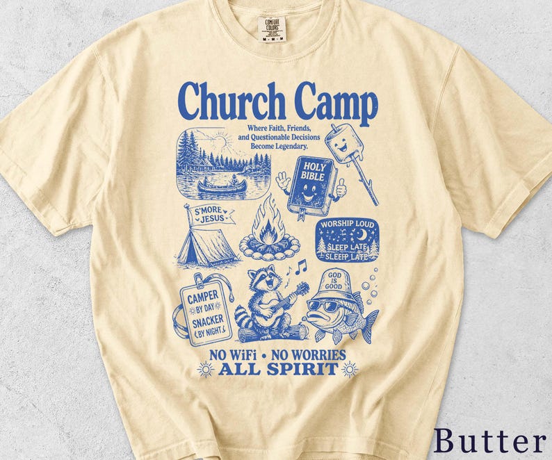 Church Camp Shirt | Retro Funny Faith Tee | Christian Summer Camp Gift 5ARQXL image 4