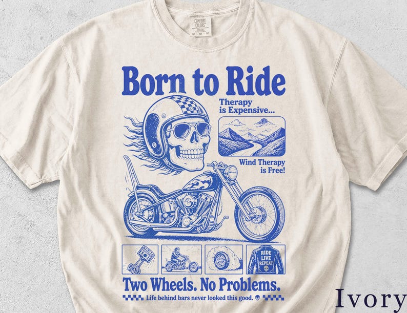 Biker Shirt | Funny Retro Motorcycle Tee | Unisex Graphic Tee | Gift for Him HNOXPI image 1