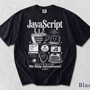 Funny JavaScript Shirt | Retro Coding Graphic Tee | Programmer Gift, Developer Humor Unisex T-Shirt 4QXJL8 Bild 8