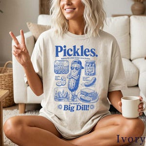 Funny Pickle Shirt, Retro Pickles Graphic Tee, Food Lover Gift, Unisex T-Shirt BFCN4V image 2