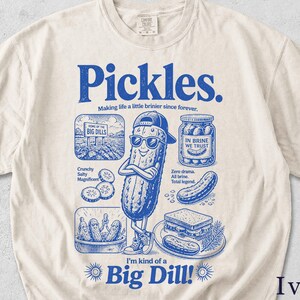 Funny Pickle Shirt, Retro Pickles Graphic Tee, Food Lover Gift, Unisex T-Shirt BFCN4V image 1