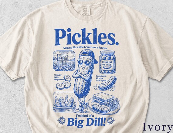 Funny Pickle Shirt, Retro Pickles Graphic Tee, Food Lover Gift, Unisex T-Shirt BFCN4V