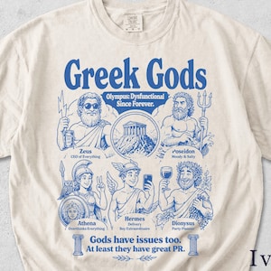 Funny Greek Gods Retro Graphic Tee | Mythology Gift, Unisex Shirt BDWZU8