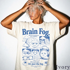 Brain Fog Shirt | Funny Retro Wellness Tee | Unisex Graphic T-Shirt | Gift for Her 309BKX image 6