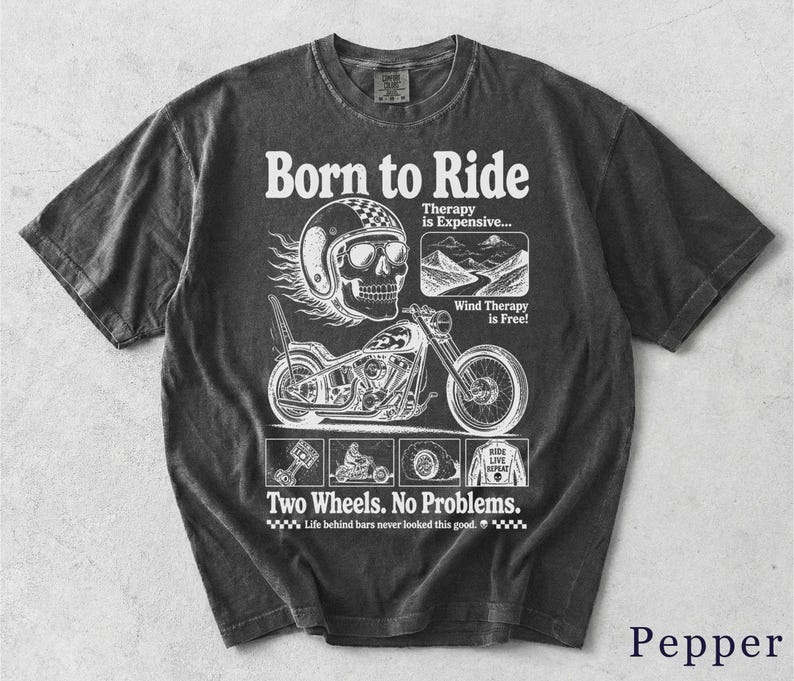 Biker Shirt | Funny Retro Motorcycle Tee | Unisex Graphic Tee | Gift for Him HNOXPI image 7