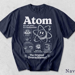 Camiseta Atom | Camiseta retro científica divertida | Regalo para nerds de la física | Camiseta gráfica unisex 73MW6Z imagen 9