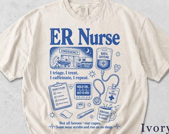 Funny ER Nurse Retro Graphic Tee | Hilarious Nurse Gift, Unisex Shirt A2WML7