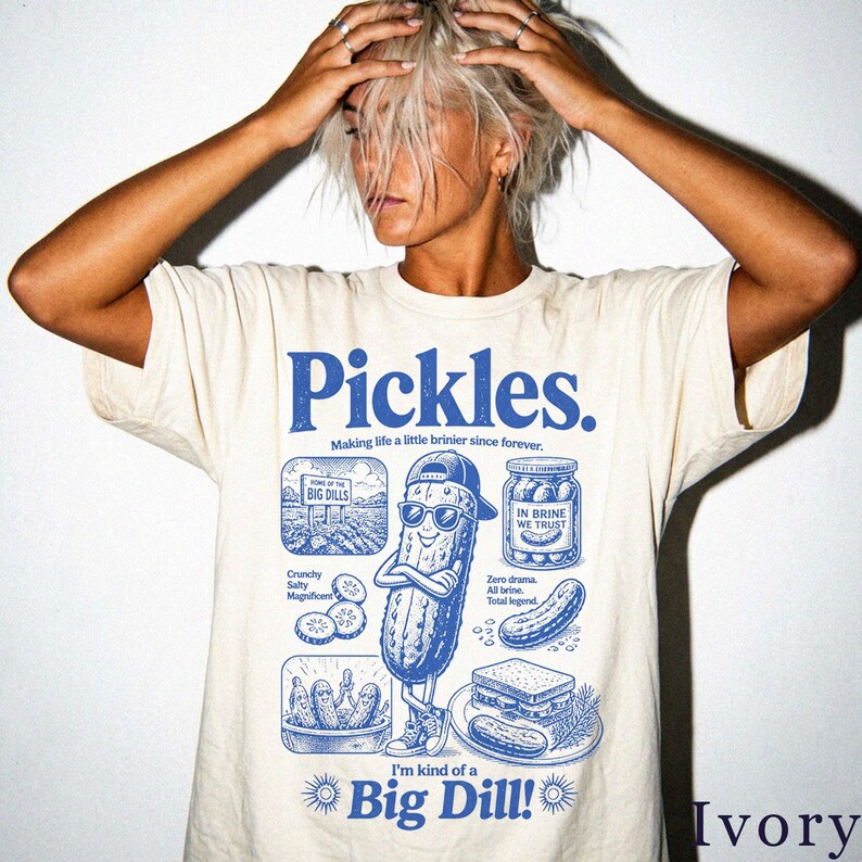Funny Pickle Shirt, Retro Pickles Graphic Tee, Food Lover Gift, Unisex T-Shirt BFCN4V image 6