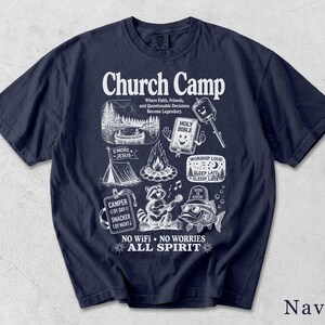 Church Camp Shirt | Retro Funny Faith Tee | Christian Summer Camp Gift 5ARQXL image 9