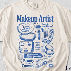 Rolig makeupartist-tröja | Retro skönhetsgrafik-tröja | Present till henne 2BKH0D