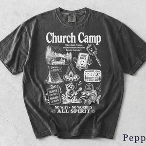 Church Camp Shirt | Retro Funny Faith Tee | Christian Summer Camp Gift 5ARQXL image 7