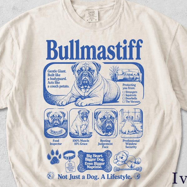 Funny Bullmastiff Shirt | Retro Dog Graphic Tee | Dog Lover Gift AMUQ10