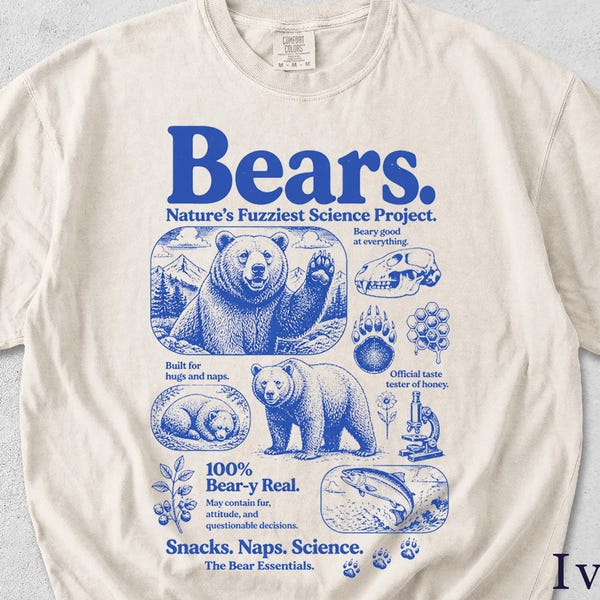 Bear Shirt | Funny Retro Nature Tee | Wildlife Graphic | Camping Gift EEV8GK
