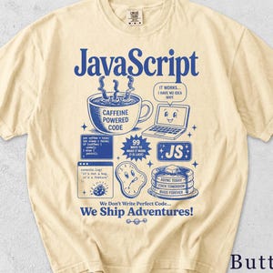 Funny JavaScript Shirt | Retro Coding Graphic Tee | Programmer Gift, Developer Humor Unisex T-Shirt 4QXJL8 Bild 4