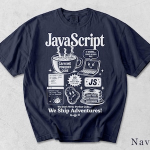 Funny JavaScript Shirt | Retro Coding Graphic Tee | Programmer Gift, Developer Humor Unisex T-Shirt 4QXJL8 Bild 9
