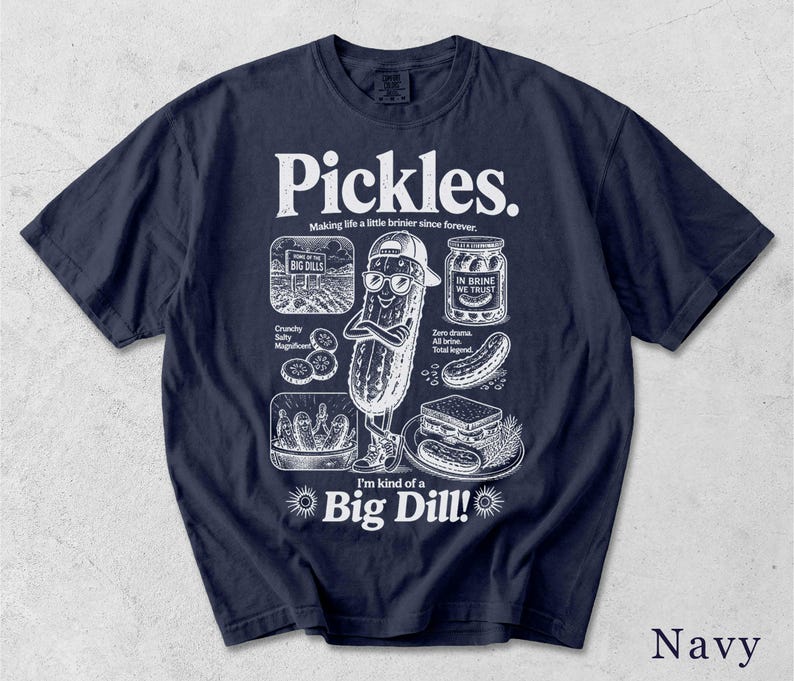 Funny Pickle Shirt, Retro Pickles Graphic Tee, Food Lover Gift, Unisex T-Shirt BFCN4V image 9