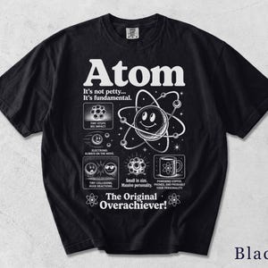 Camiseta Atom | Camiseta retro científica divertida | Regalo para nerds de la física | Camiseta gráfica unisex 73MW6Z imagen 8