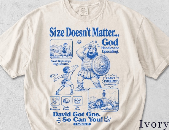 David and Goliath Shirt | Funny Faith Tee | Retro Bible Graphic | Christian Gift 5LTZED