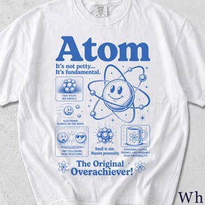Camiseta Atom | Camiseta retro científica divertida | Regalo para nerds de la física | Camiseta gráfica unisex 73MW6Z imagen 3