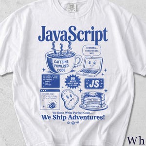 Funny JavaScript Shirt | Retro Coding Graphic Tee | Programmer Gift, Developer Humor Unisex T-Shirt 4QXJL8 Bild 3