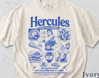Camiseta de Hércules | Camiseta divertida de mitología retro | Gráfico de leyenda griega | Regalo para él 02862Z