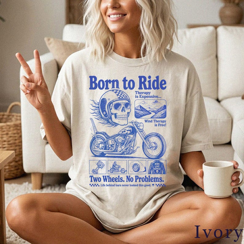 Biker Shirt | Funny Retro Motorcycle Tee | Unisex Graphic Tee | Gift for Him HNOXPI image 2
