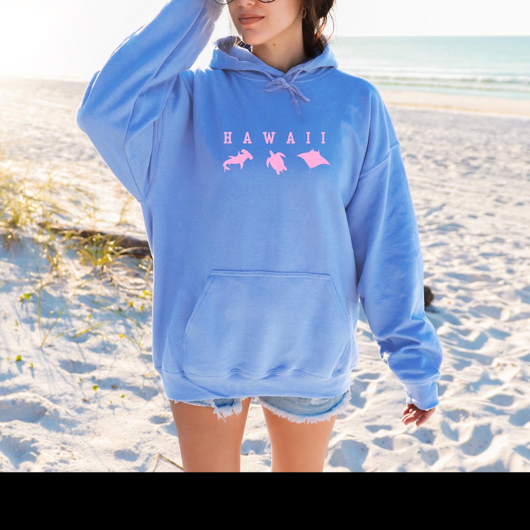 Sea Turtle Hawaiian Blue Pattern Print Women Crewneck Sweatshirt