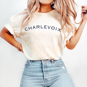 Charlevoix TShirt Comfortcolors Charlevoix Michigan Charlevoix T Shirt Lake Michigan Beach Trip Summer Style Coastal Old Money Aesthetic