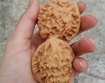 Par de bolas de meditación Wenwan de nogal natural para ejercicios de manos, alivio del estrés XA041