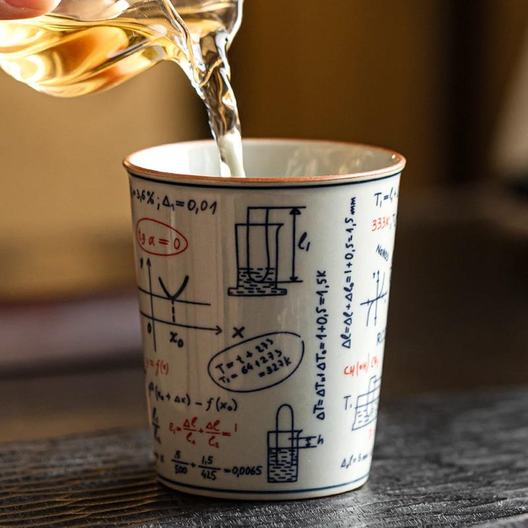 Math & Chemistry Mug, Blue and White Ceramic Coffee Cup, Science Gift ...