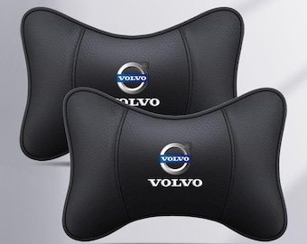 Reposacabezas de cuero para coche Volvo, 2 piezas, protectores de cuello y cojines de asiento.