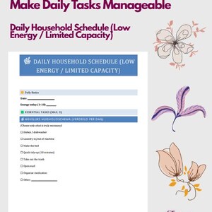 Pacing‑Friendly Cleaning Schedule | Low‑Energy Housework Planner | Chronic Fatigue Support | PDF Download