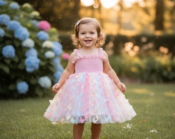 Robe Fille Pâques Marmellate – Papillons Roses – Taille 6 – Occasion Très Bon État