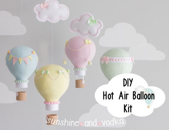 Diy Hot Air Balloon Baby Mobile Nursery Decor Kit And Etsy