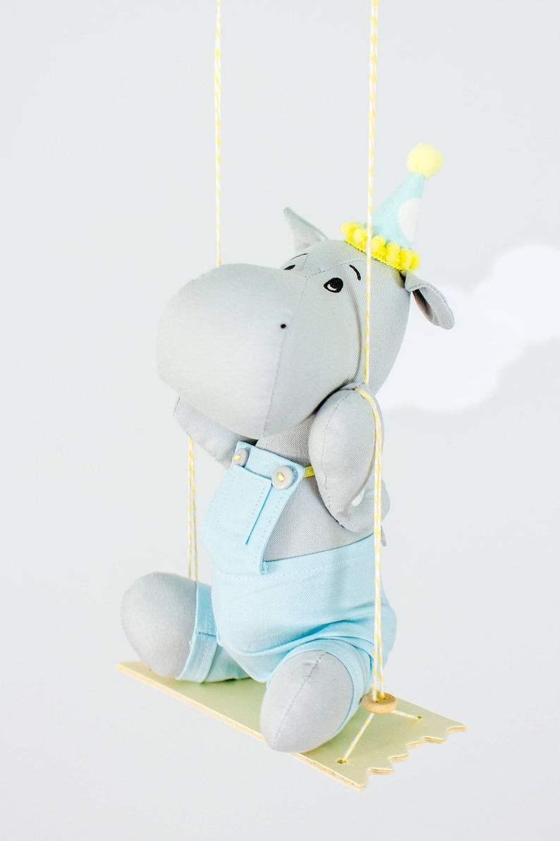 Hippo Baby Mobile Baby Boy Nursery Decor Ceiling Mobile | Etsy