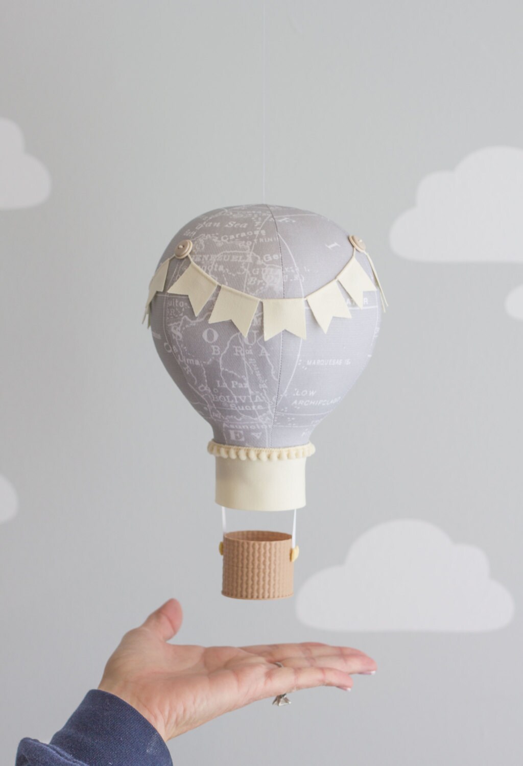 Travel Nursery Decor Hot Air Balloon Nursery Mobile Baby Etsy