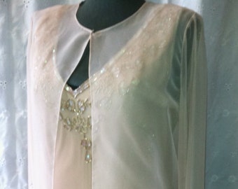 Vintage gold chiffon jacket with beaded cuffs