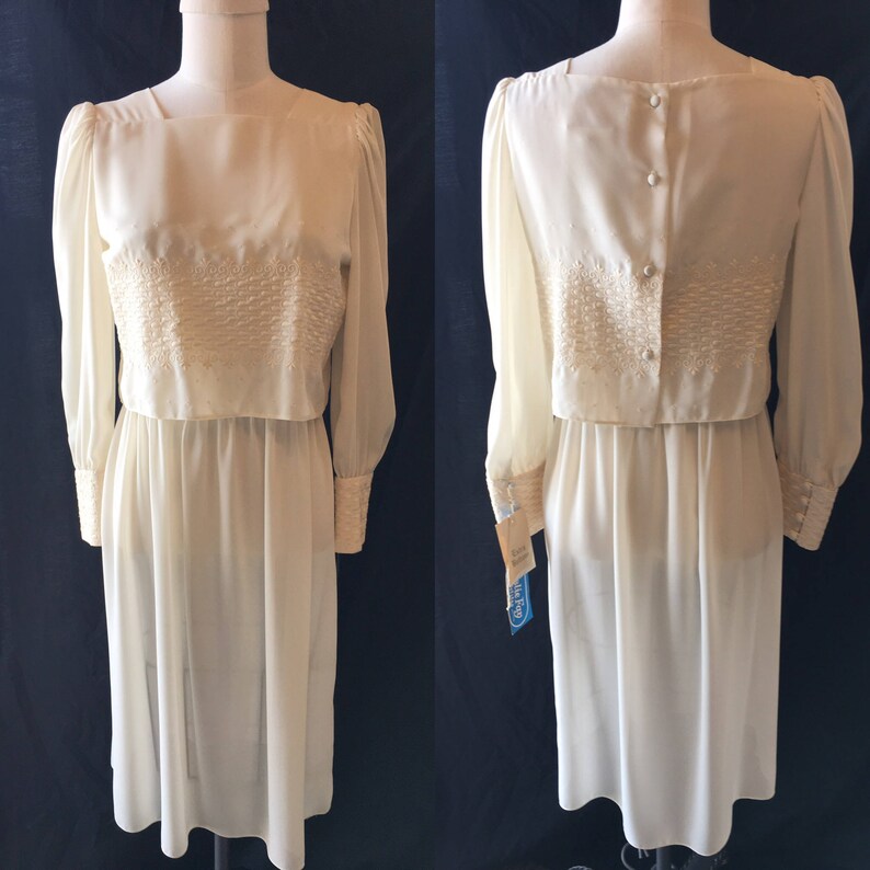 1970 Vintage dress white medium large image 1