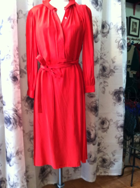 Mod red Pierre Cardin dress sz 8