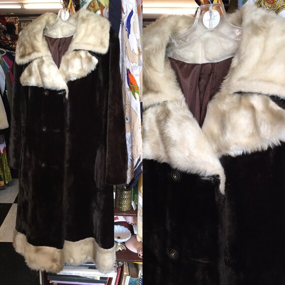 Penny lane boho chic faux fur large 1970 coat but… - image 2