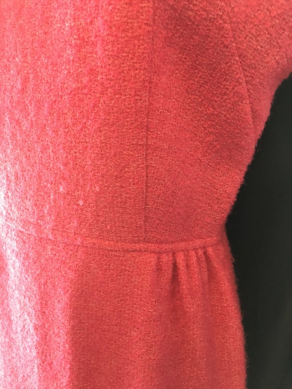 1950 vintage dress raspberry wool large - image 3