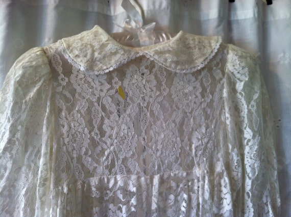 Angelic lace creme dress 6x 1950 flower girl - image 3