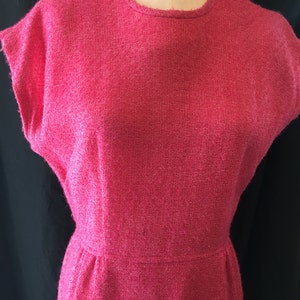 1950 vintage dress raspberry wool large image 4