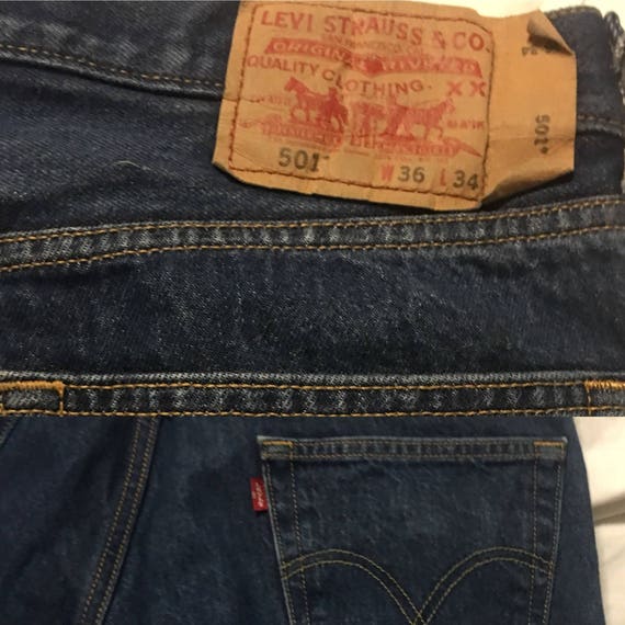 Levis Original 501 W36 L34 1980 Denim Classic Straight Leg Button Fly -   Canada