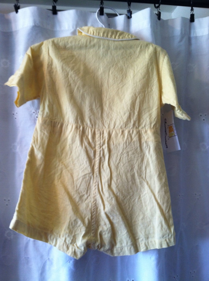 Darling vintage romper in soft yellow with side snaps 2 3T 1940 image 3