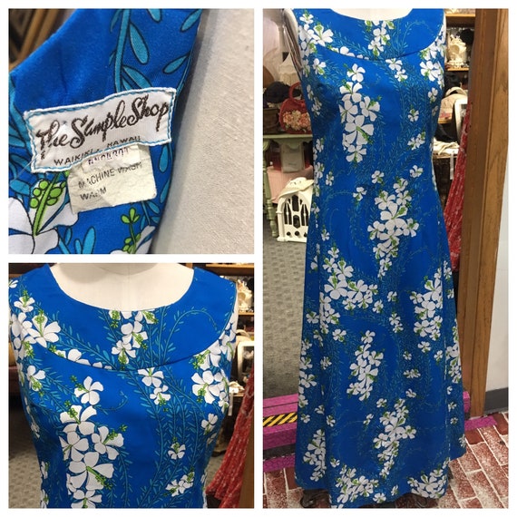1950 vintage dress Muumuu floral small medium